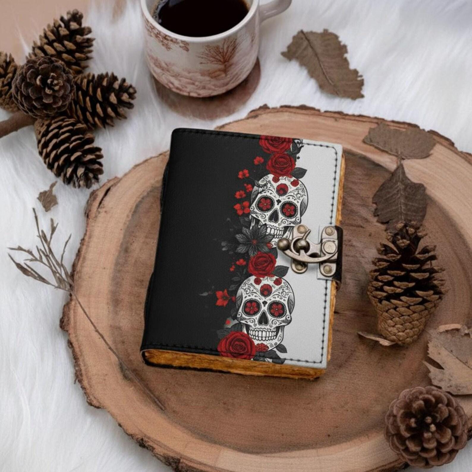 Sugar Skull Red Rose Vintage Journal
