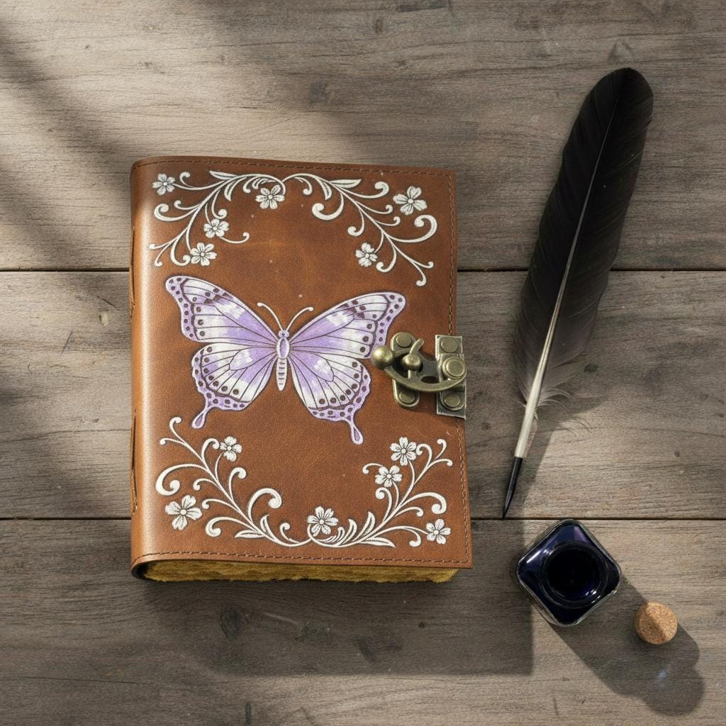 Butterfly Floral Vintage Journal