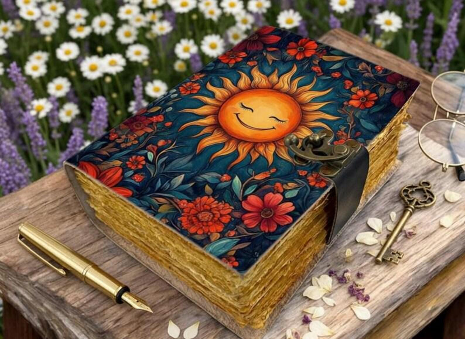 Smiling Sun Floral Vintage Journal - Image 3