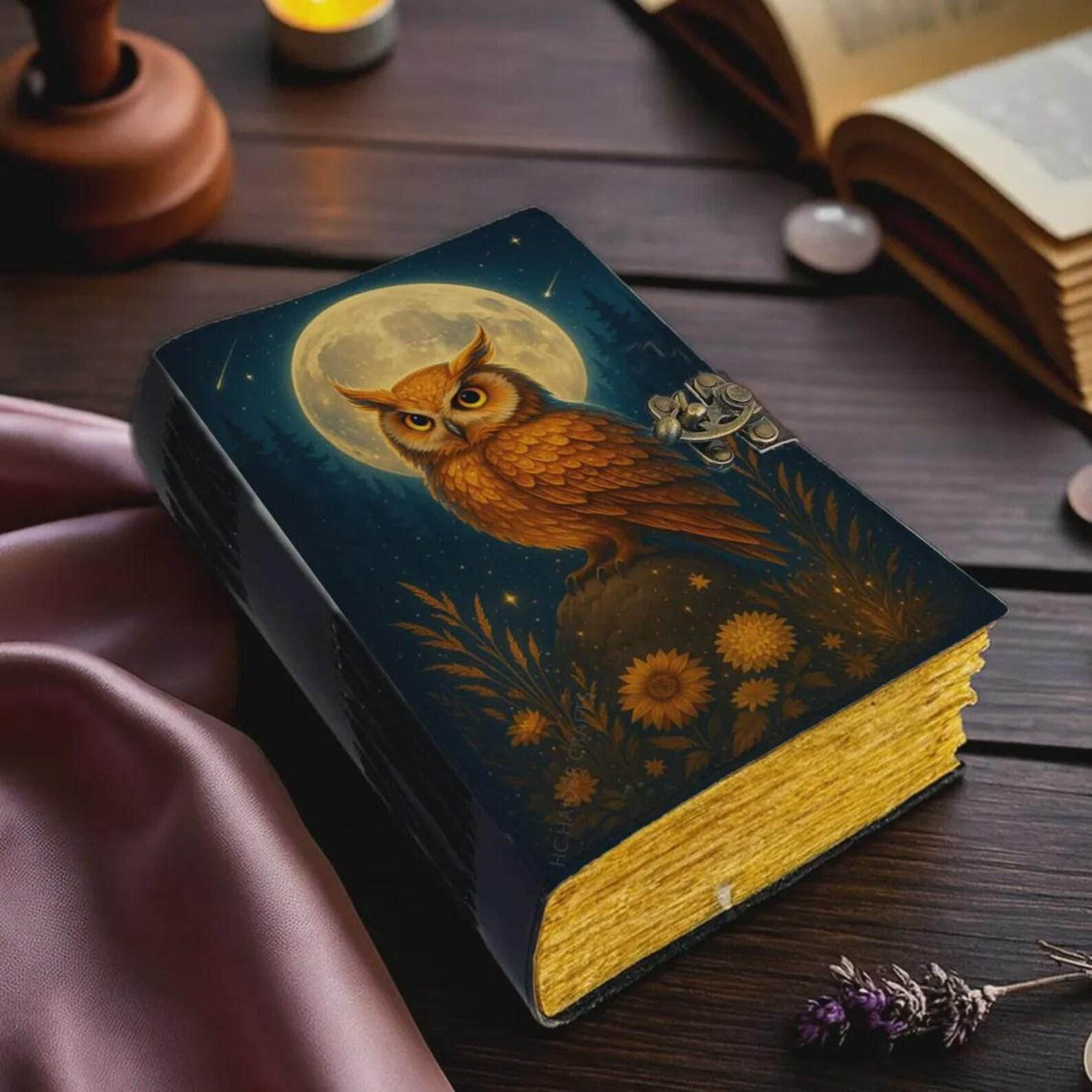 Moonlit Owl Sunflower Vintage Journal