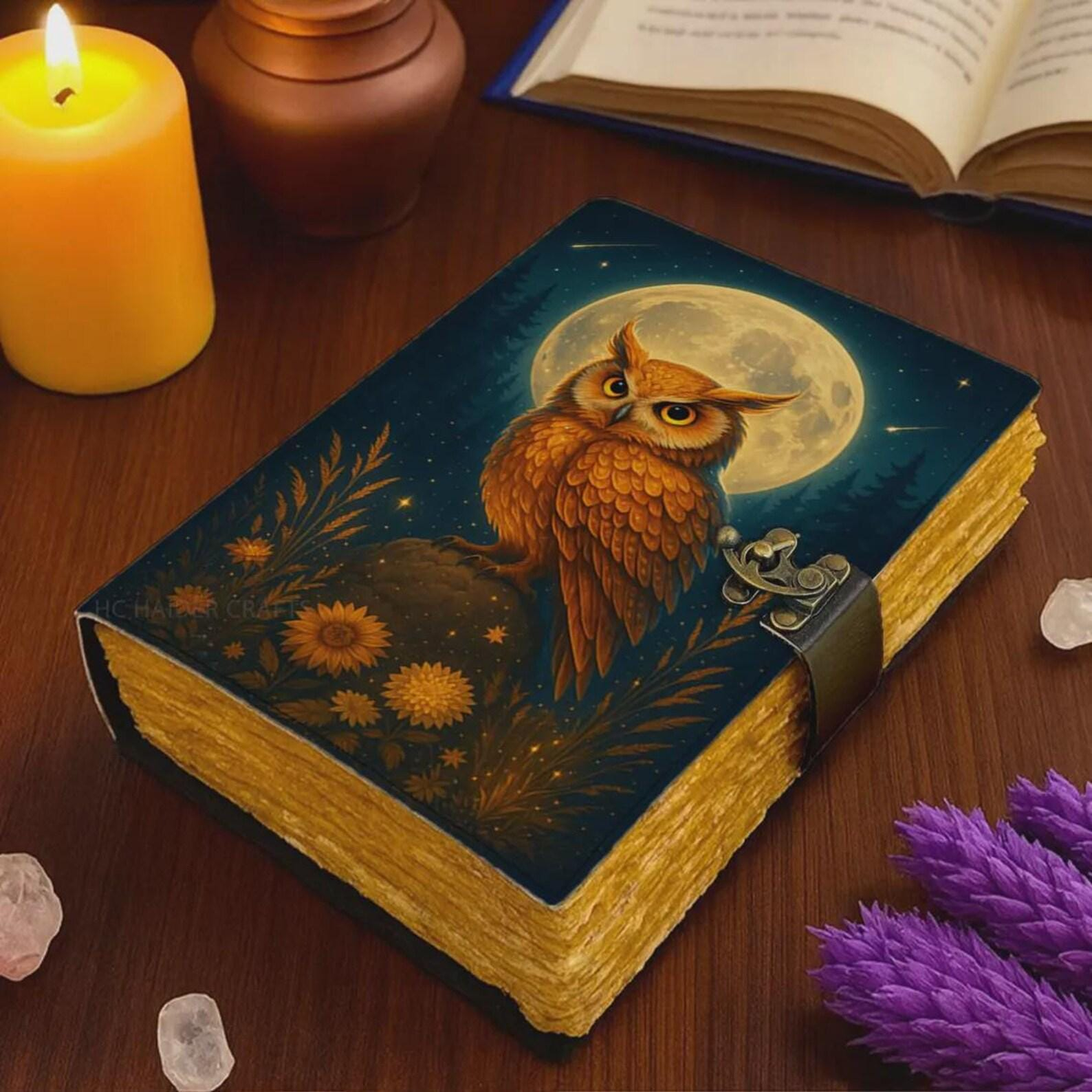 Moonlit Owl Sunflower Vintage Journal - Image 2