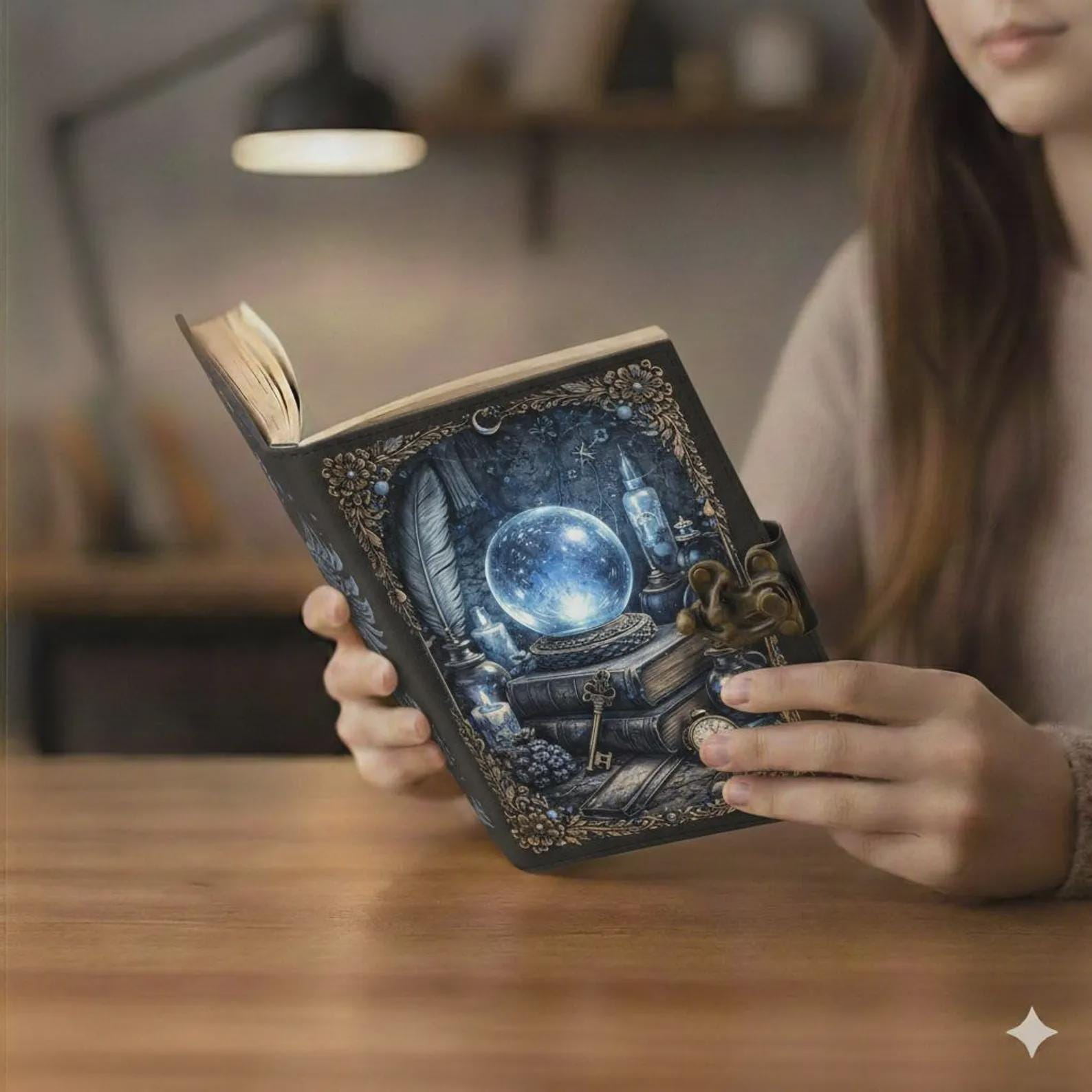 Crystal Ball Moon Vintage Journal