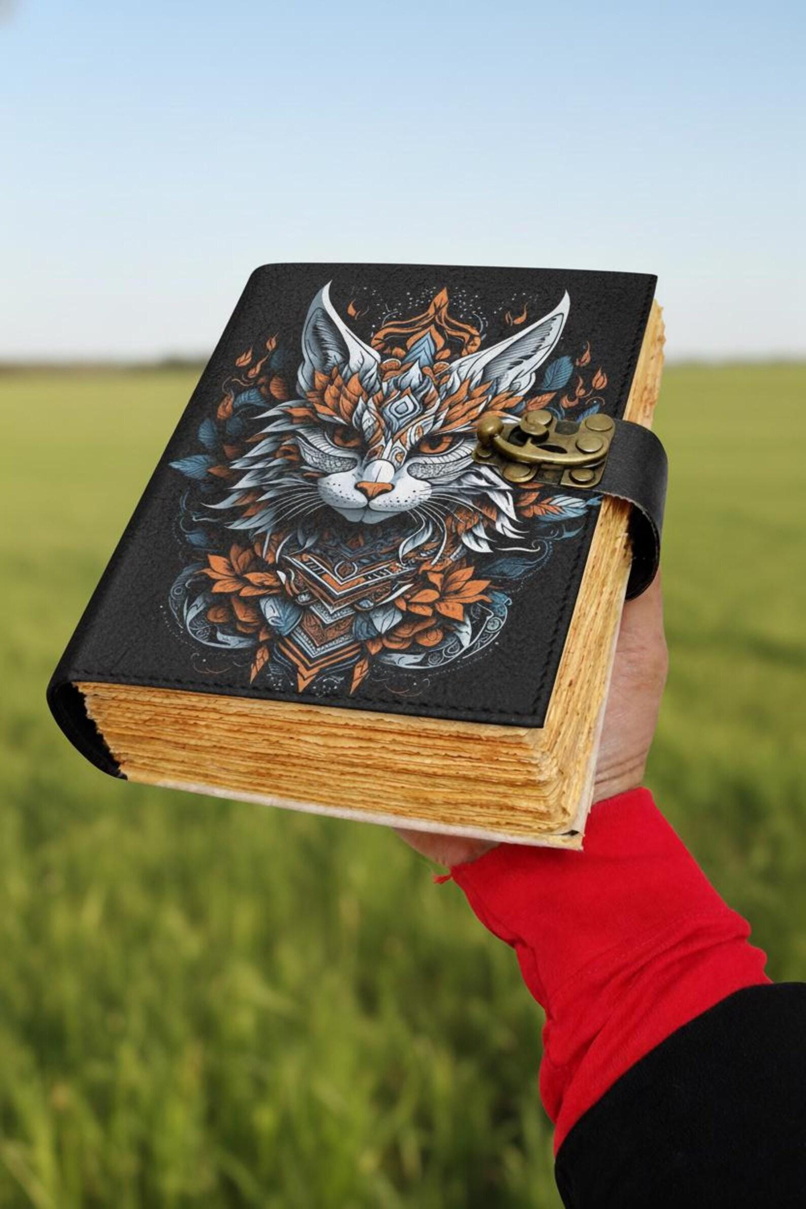Mystic Winged Cat Vintage Journal - Image 2