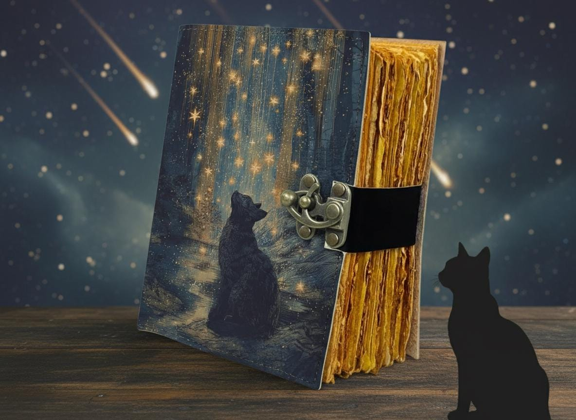 Starry Cat Vintage Journal - Image 3
