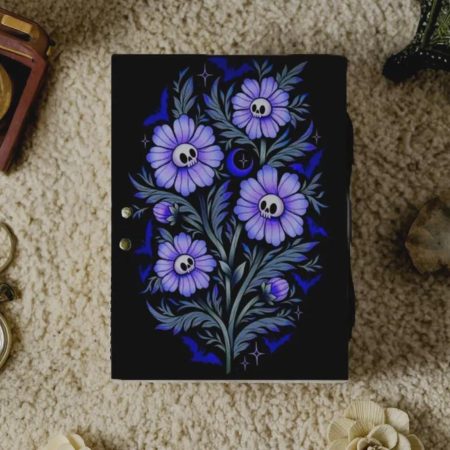Purple Skull Flower Vintage Journal