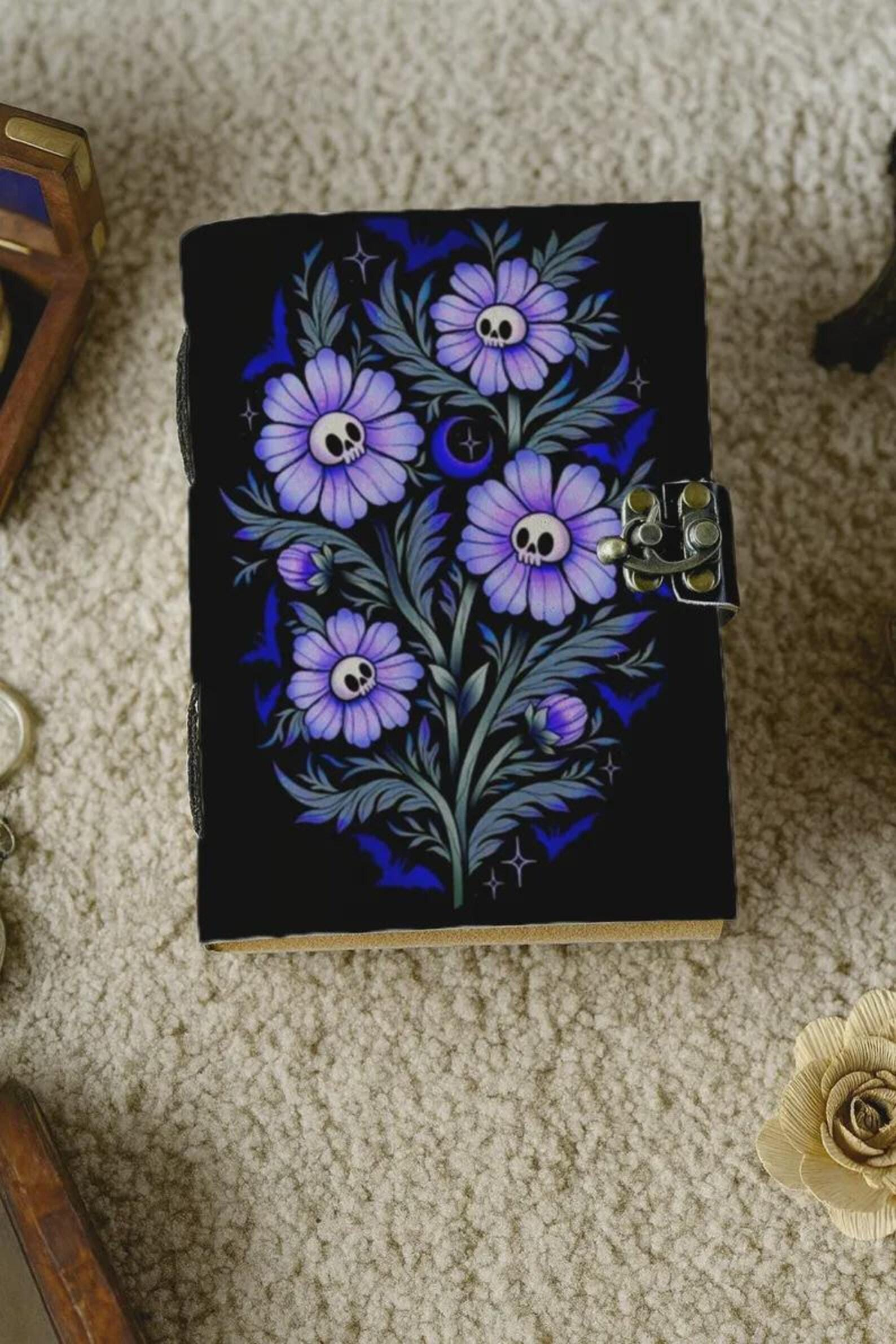Purple Skull Flower Vintage Journal - Image 2