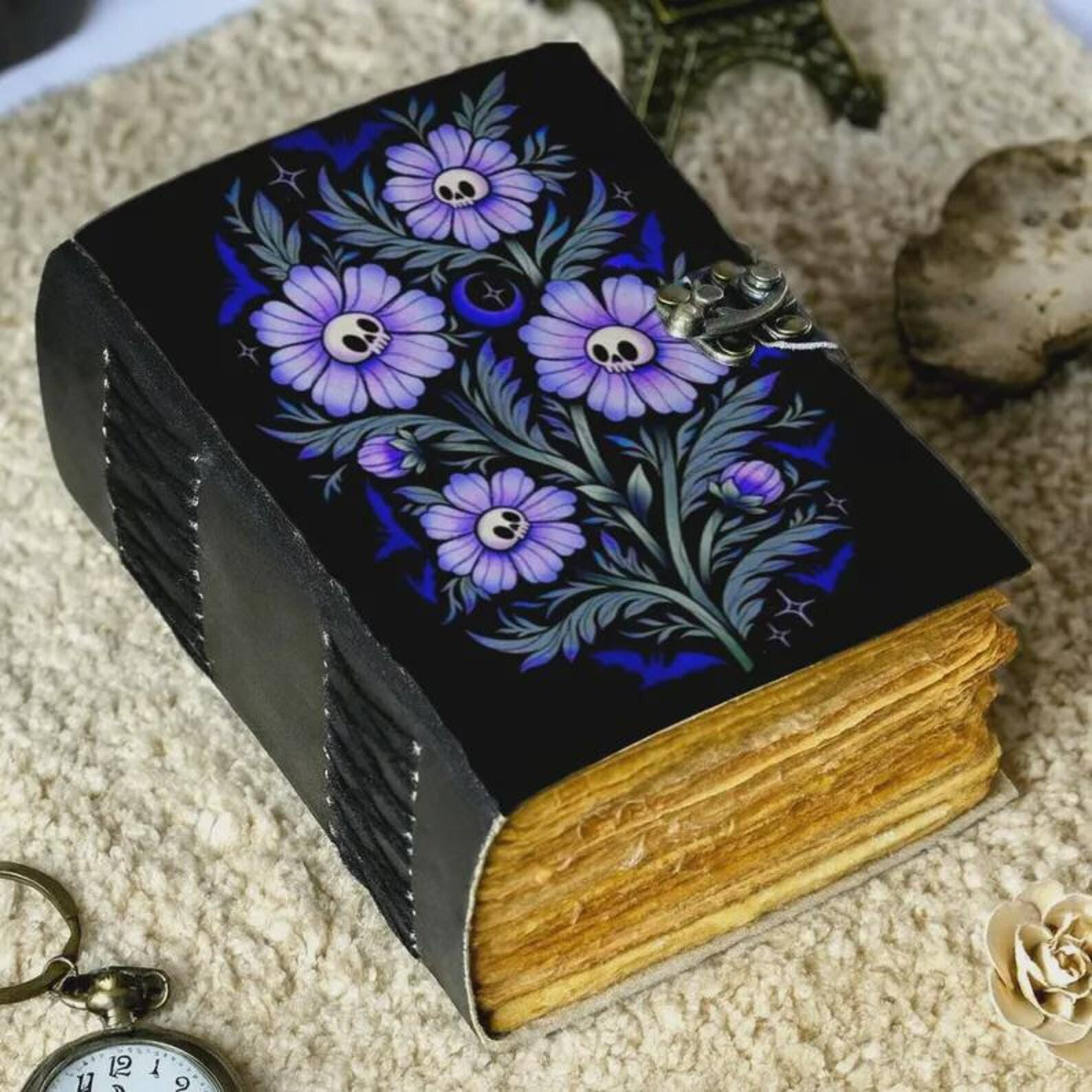 Purple Skull Flower Vintage Journal - Image 4