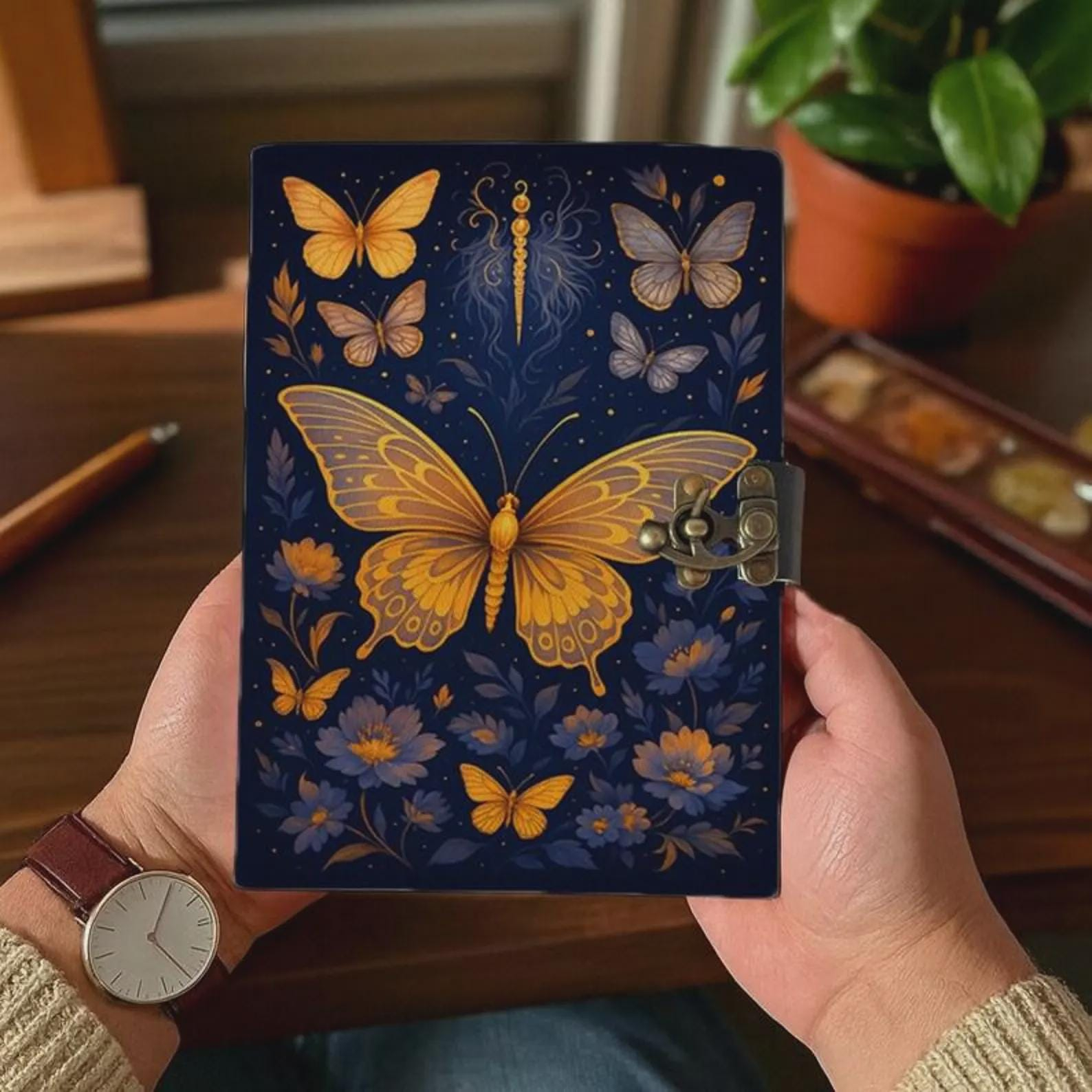 Golden Butterfly Floral Vintage Journal - Image 3
