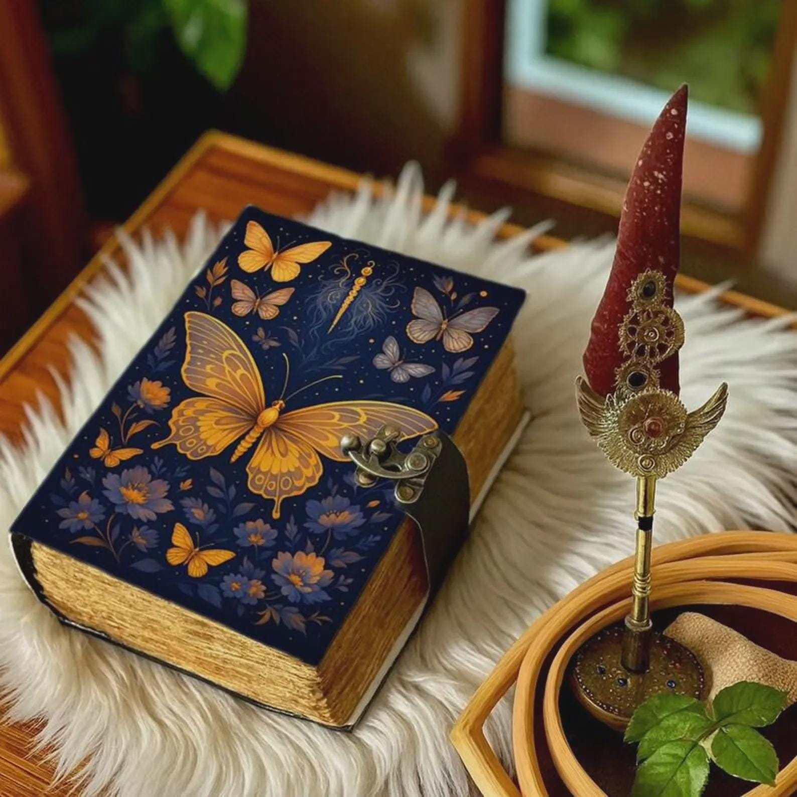 Golden Butterfly Floral Vintage Journal - Image 4