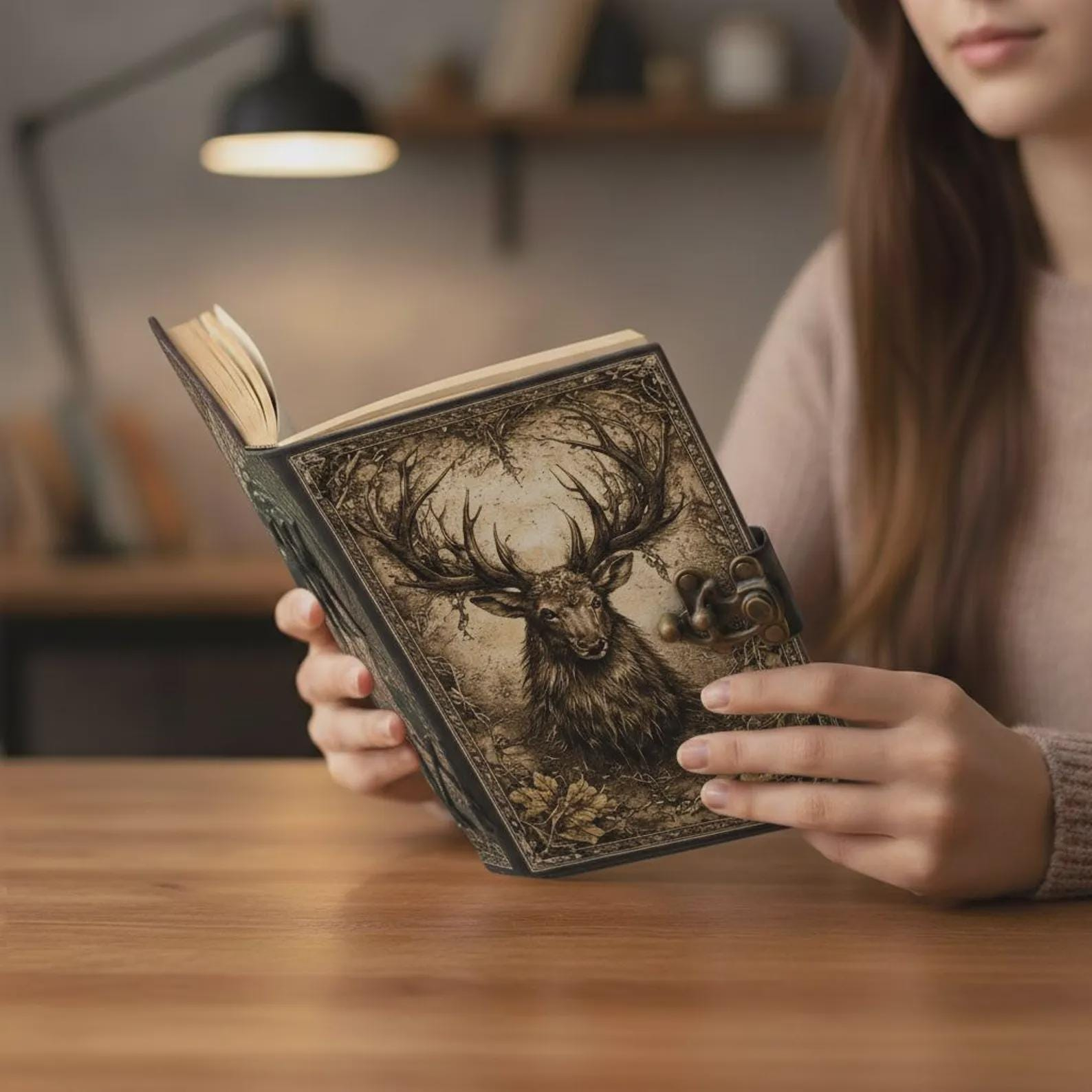 Antlered Stag Woodland Vintage Journal - Image 4