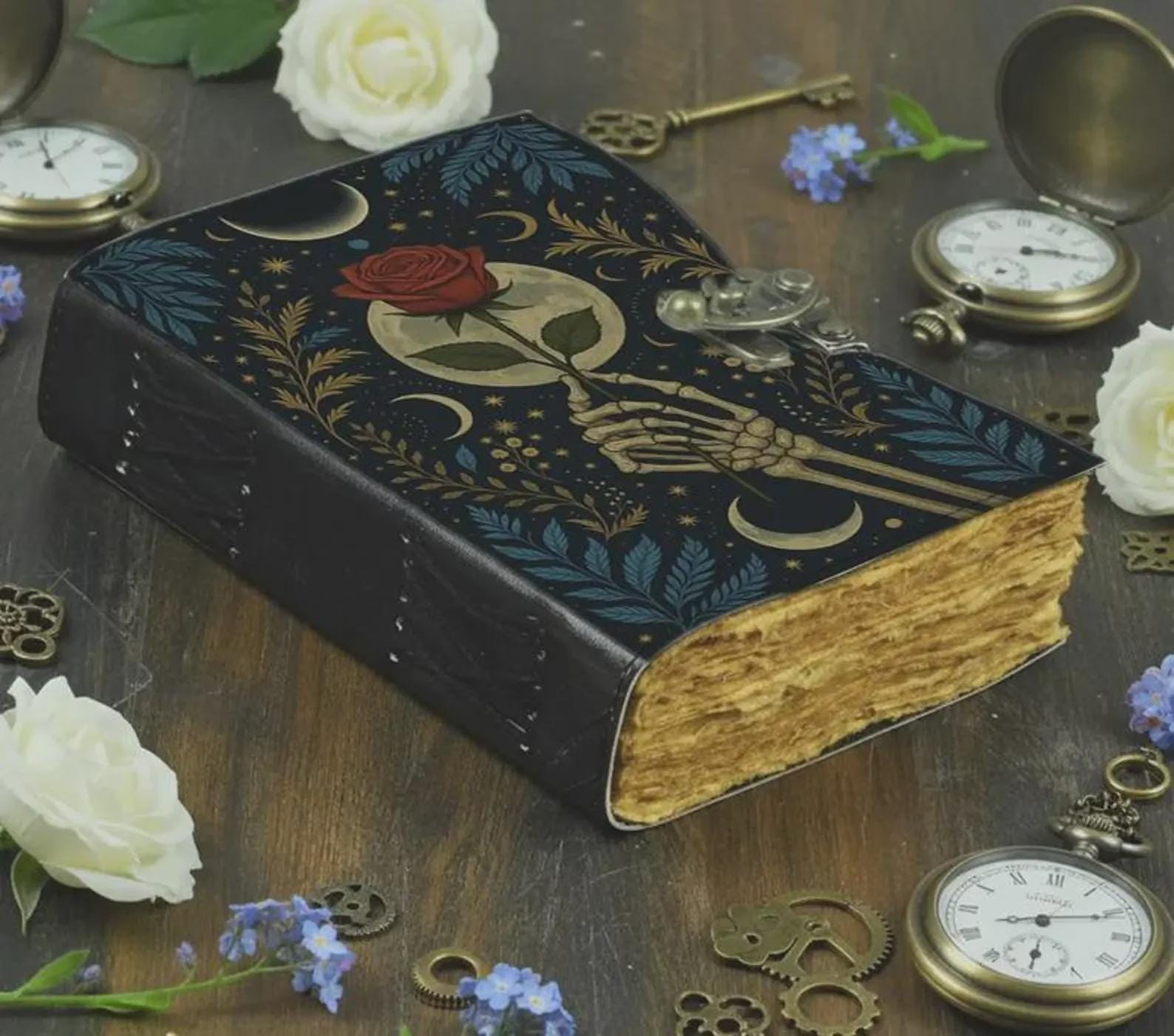 Skeleton Rose Moon Vintage Journal - Image 3