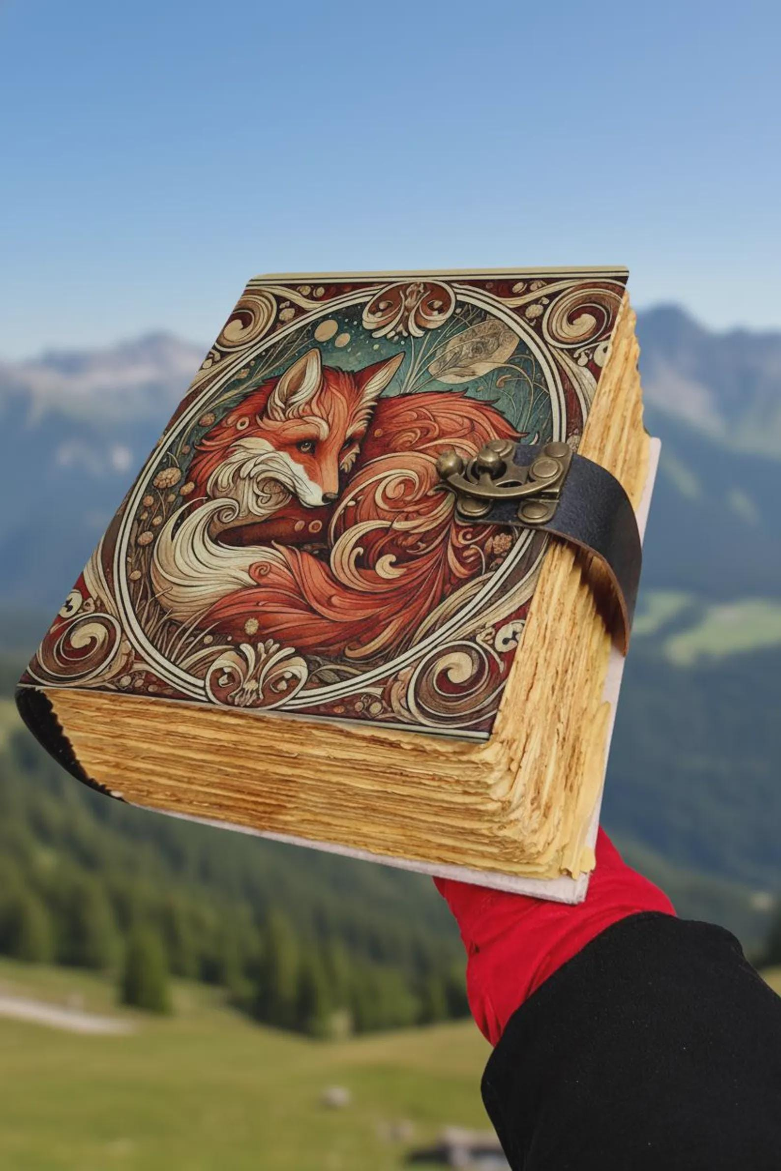 Ornate Fox Woodland Vintage Journal - Image 2