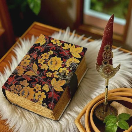 Yellow Floral Vine Vintage Journal
