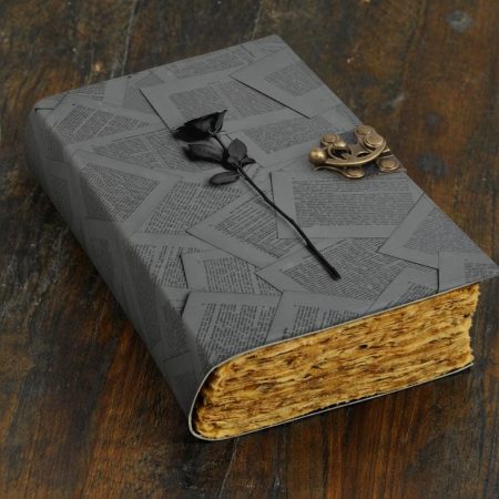 Black Rose Book Page Vintage Journal