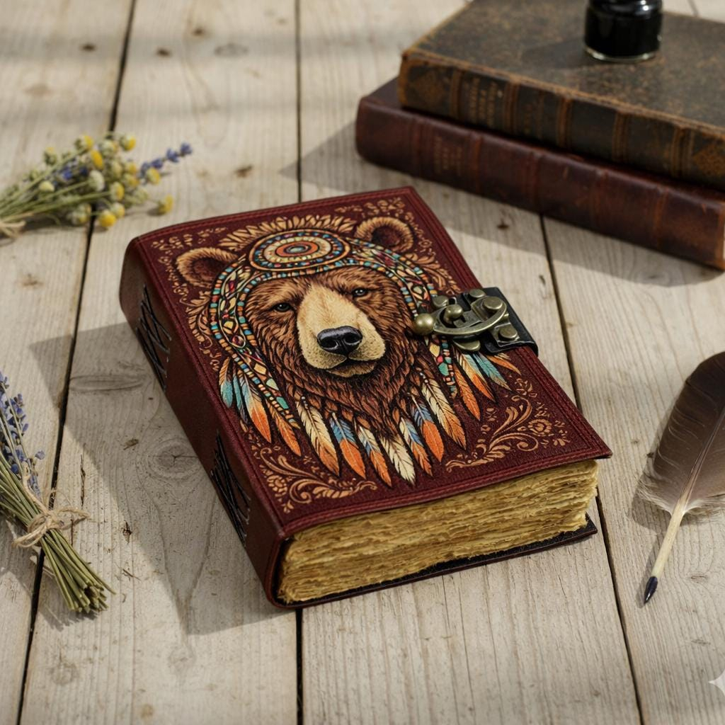 Boho Bear Dreamcatcher Vintage Journal - Image 3